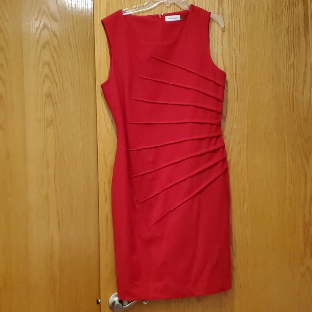 Calvin Klein red cocktail dress